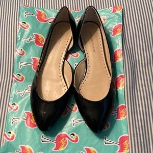 Adrienne Vittadini Black Patent Leather Flats